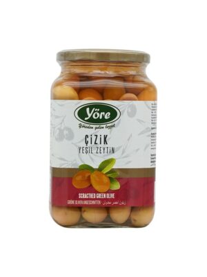 Yöre Edremit Çizik Yeşil Zeytin Cam Kavanoz 550 gr (231-260 Kalibre)